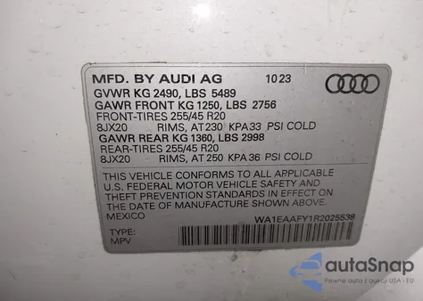 2024 Audi Q5 Premium Plus 45 Tfsi S Line Quattro from USA, damaged, VIN WA1EAAFY1R2025538